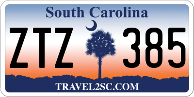 SC license plate ZTZ385