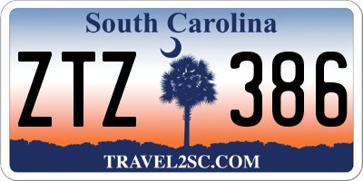 SC license plate ZTZ386