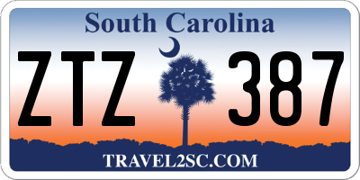 SC license plate ZTZ387