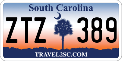 SC license plate ZTZ389