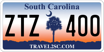 SC license plate ZTZ400