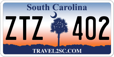 SC license plate ZTZ402