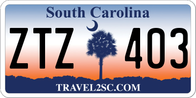 SC license plate ZTZ403