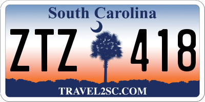 SC license plate ZTZ418