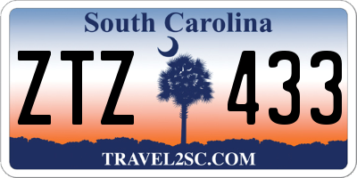 SC license plate ZTZ433