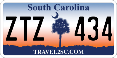 SC license plate ZTZ434
