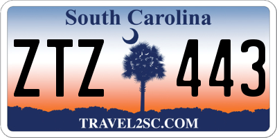 SC license plate ZTZ443