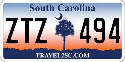 SC license plate ZTZ494