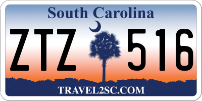 SC license plate ZTZ516