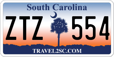 SC license plate ZTZ554