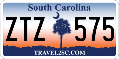 SC license plate ZTZ575