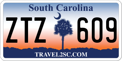 SC license plate ZTZ609