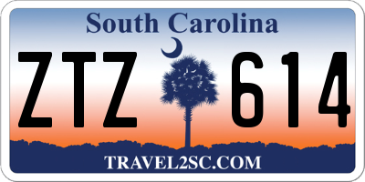 SC license plate ZTZ614