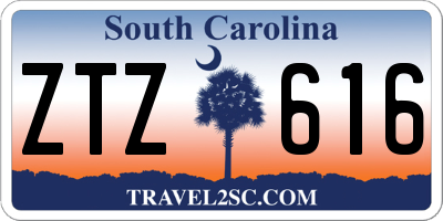 SC license plate ZTZ616