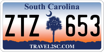 SC license plate ZTZ653