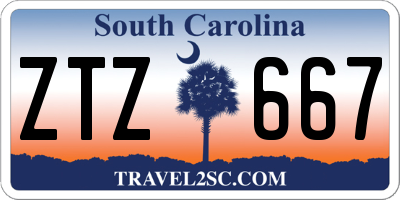SC license plate ZTZ667