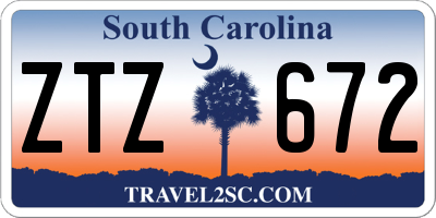SC license plate ZTZ672