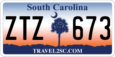 SC license plate ZTZ673