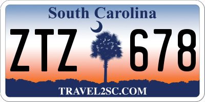 SC license plate ZTZ678