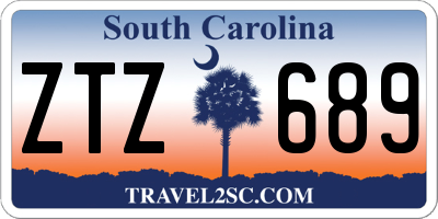 SC license plate ZTZ689