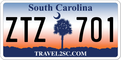 SC license plate ZTZ701