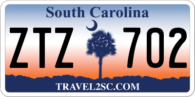SC license plate ZTZ702