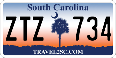 SC license plate ZTZ734