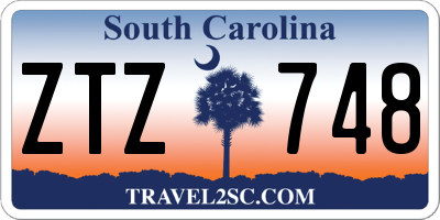 SC license plate ZTZ748