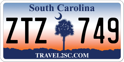 SC license plate ZTZ749