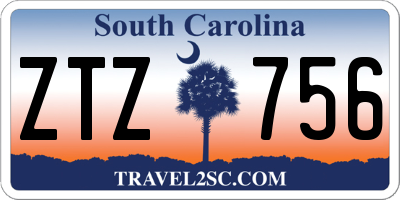 SC license plate ZTZ756