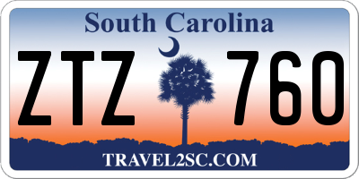 SC license plate ZTZ760
