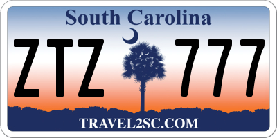 SC license plate ZTZ777