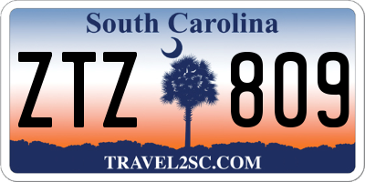 SC license plate ZTZ809