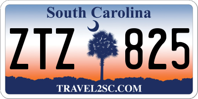 SC license plate ZTZ825