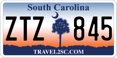 SC license plate ZTZ845