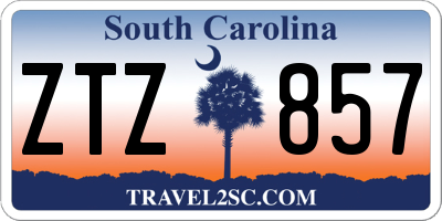 SC license plate ZTZ857