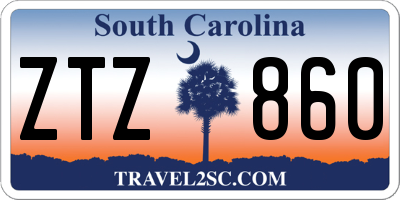 SC license plate ZTZ860