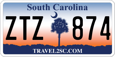 SC license plate ZTZ874
