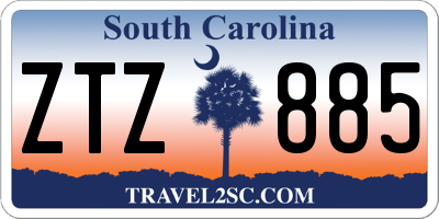 SC license plate ZTZ885