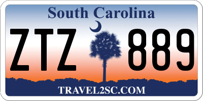 SC license plate ZTZ889