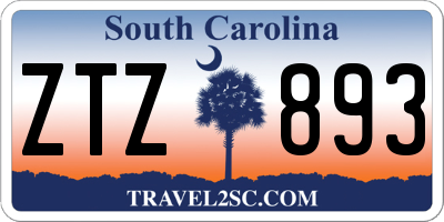 SC license plate ZTZ893