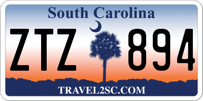 SC license plate ZTZ894
