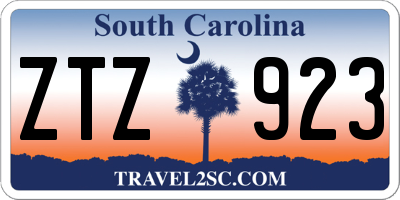SC license plate ZTZ923