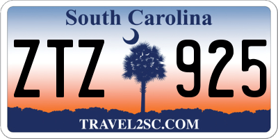 SC license plate ZTZ925