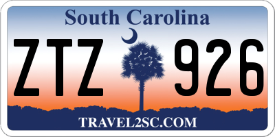 SC license plate ZTZ926