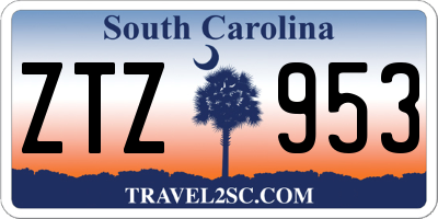 SC license plate ZTZ953