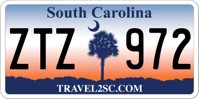 SC license plate ZTZ972