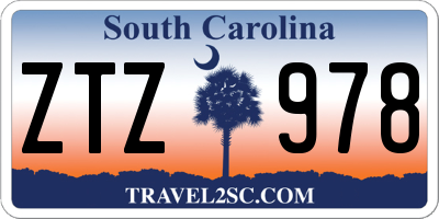 SC license plate ZTZ978
