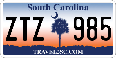 SC license plate ZTZ985