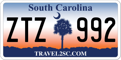 SC license plate ZTZ992